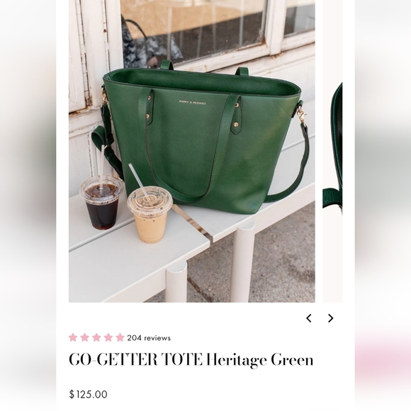 Poppy & Peonies Heritage Green Tote - Picture 6 of 8